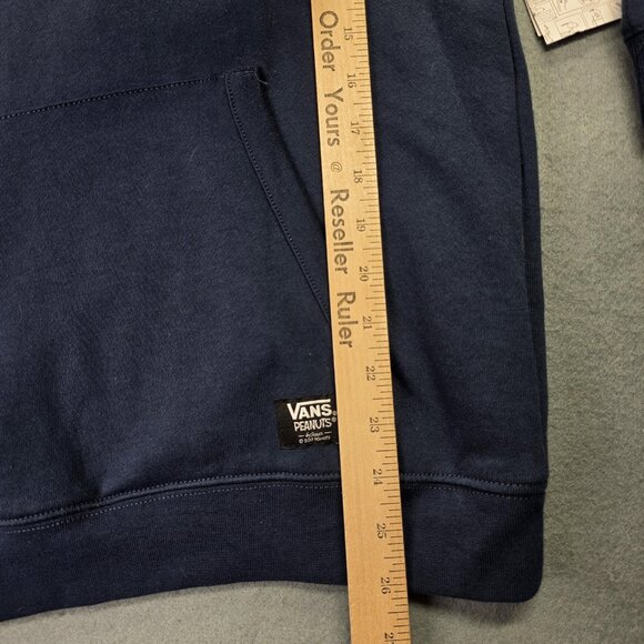 Vans x Peanuts Hoodie Womens XL Unisex Blue Snoopy Charlie Brown Christmas NEW - Picture 8 of 11